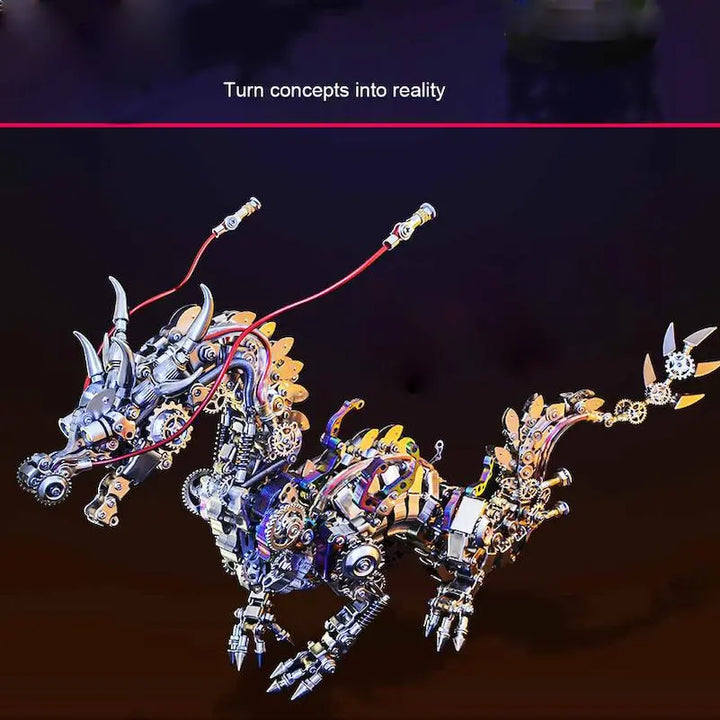 1300PCS Metal Realistic Chinese Dragon DIY 3D Puzzle Jigsaw Model Kit Ancient Mythical Beasts Diybooknookkit