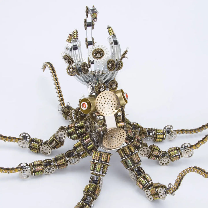 2400PCS+Steampunk Mechanical Octopus Metal DIY Building Kit 3D Puzzle Model Diybooknookkit