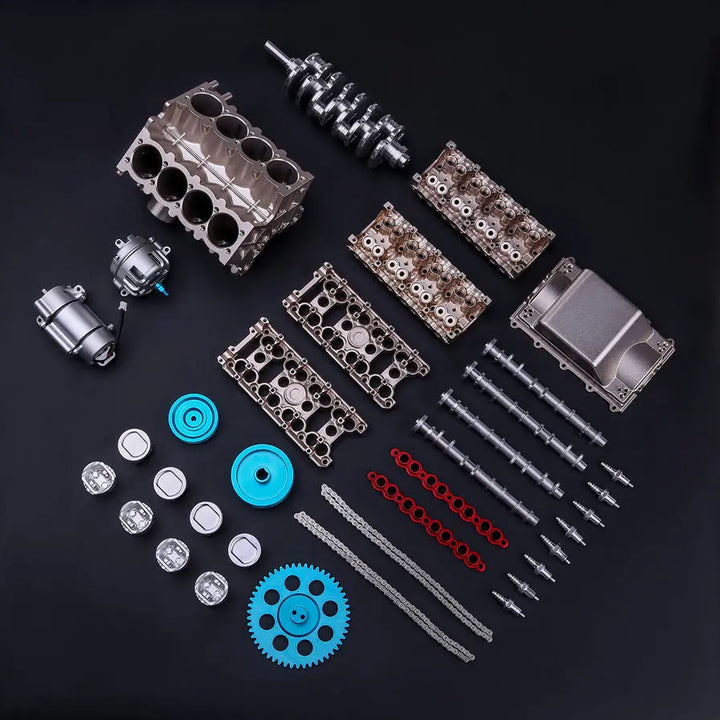 500+Pcs V8 Engine TECHING 3D Metal Mechanical Engine Model Science Experiment Boys Toy Diybooknookkit