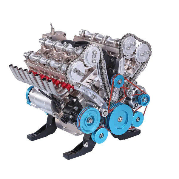 500+Pcs V8 Engine TECHING 3D Metal Mechanical Engine Model Science Experiment Boys Toy Diybooknookkit