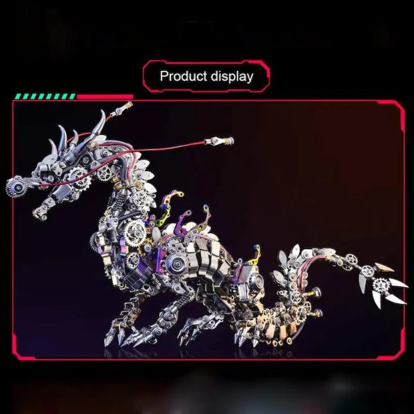 1300PCS Metal Realistic Chinese Dragon DIY 3D Puzzle Jigsaw Model Kit Ancient Mythical Beasts Diybooknookkit
