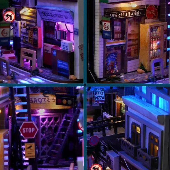 Cyberpunk DIY Book Nook Kit (45 Leds) - Diy book nook kit