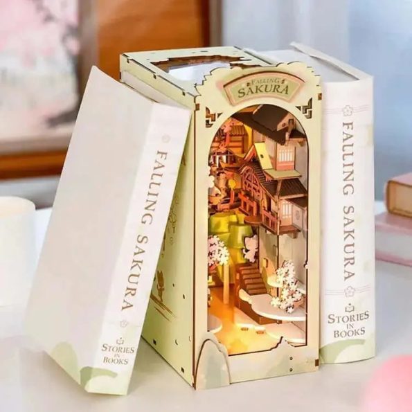 ROBOTIME ROLIFE FALLING SAKURA DIY BOOK NOOK KIT - Diy book nook kit